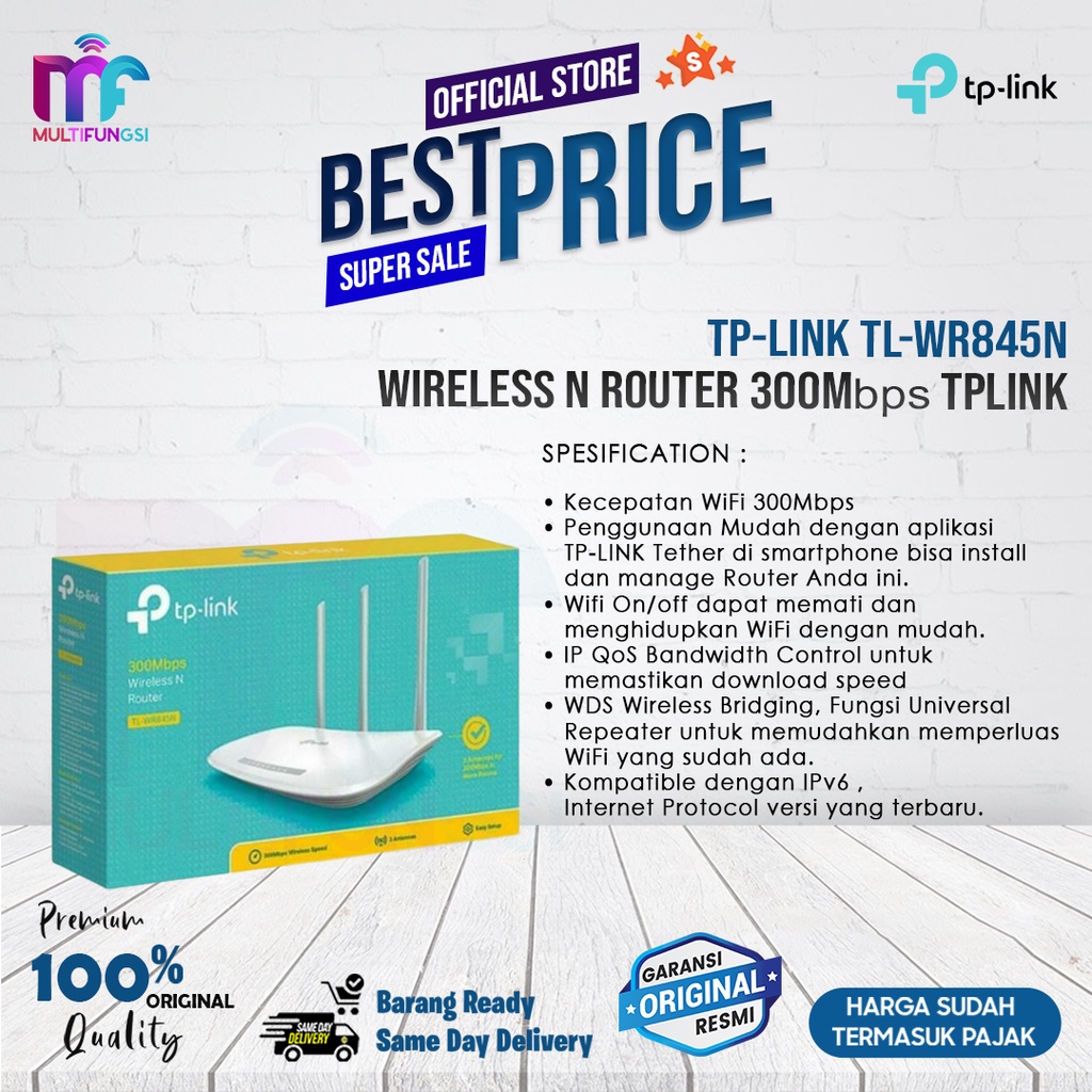 TP-LINK TL-WR845N Wireless N Router 300Mbps TPLINK