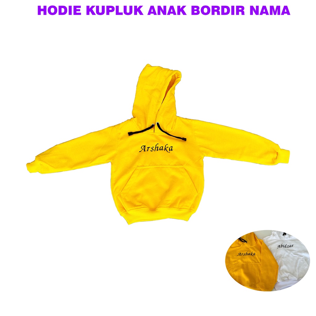 SWEATER POLOS ANAK BORDIR NAMA HOODIE ANAK ADA KUPLUK BORDIR NAMA