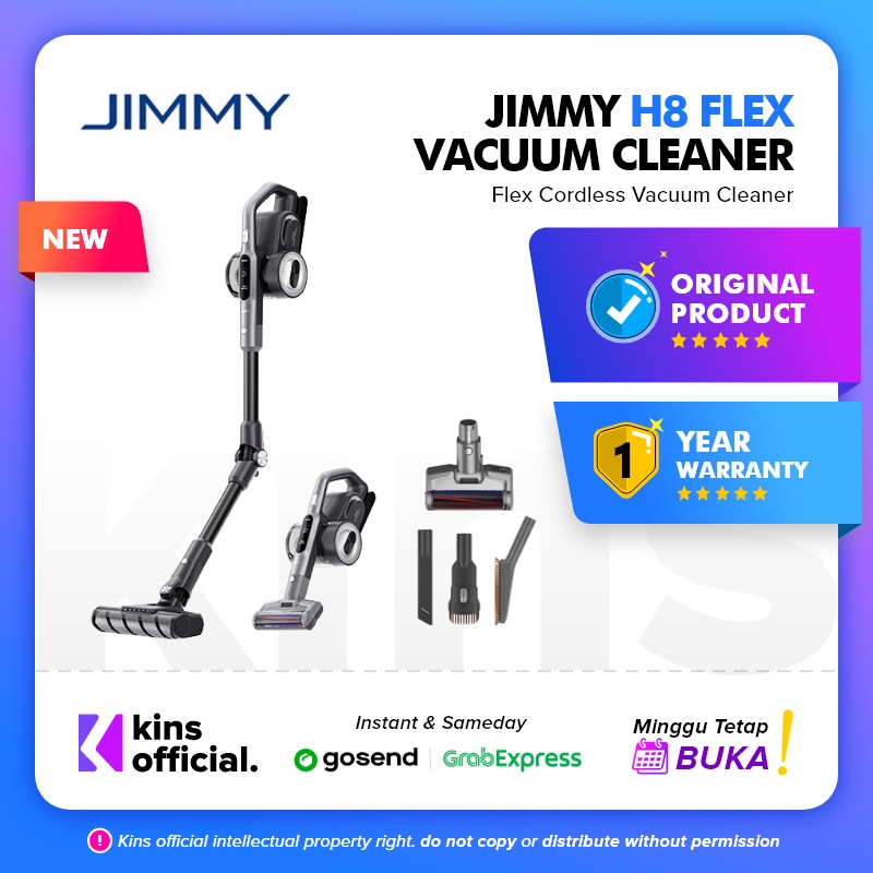 JIMMY H8 Flex Cordless Vacuum Cleaner Lipat Penyedot Debu LED 185AW