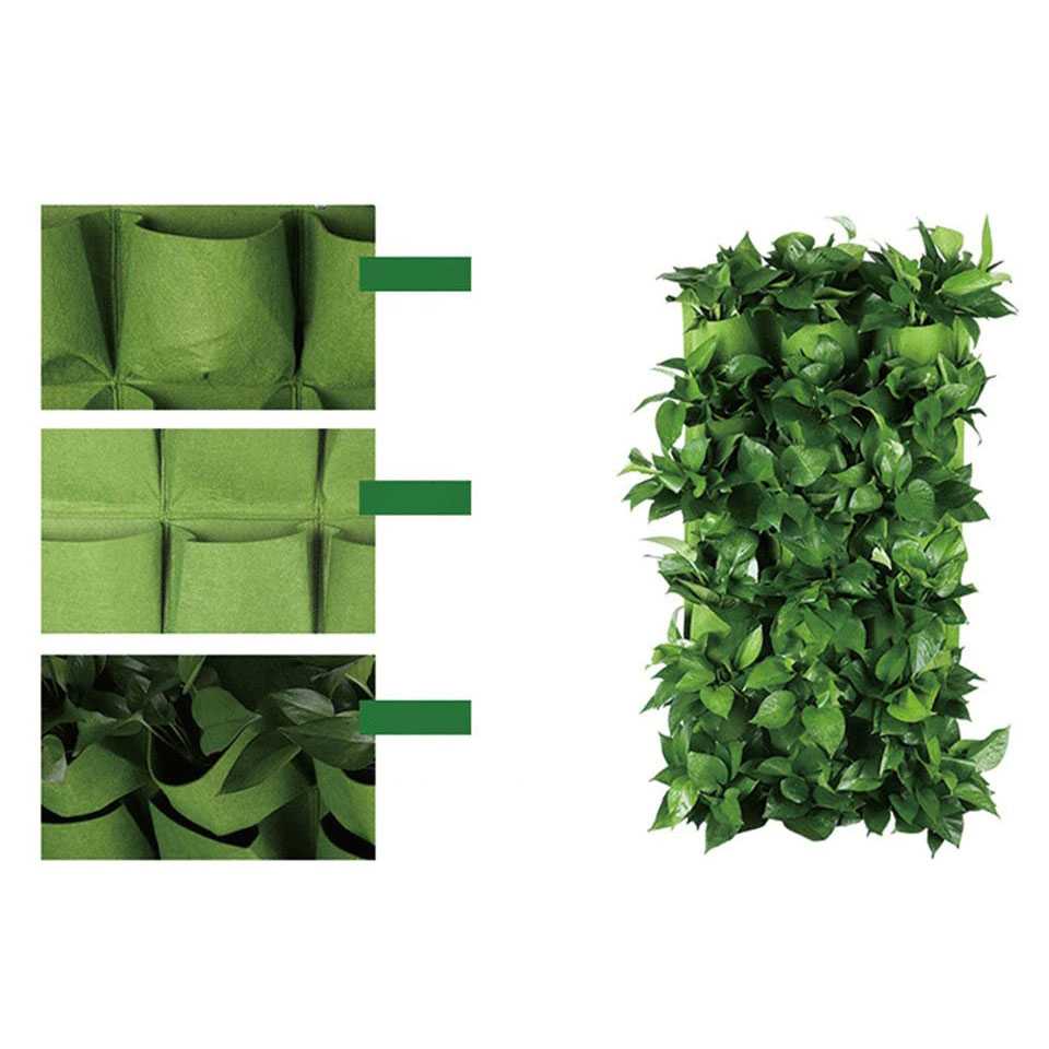 (BISA COD) FTIHSHP Pot Gantung Bunga Hias Tanaman Dekorasi Dinding Vertical Garden 9 Slot - HY001-GR-5