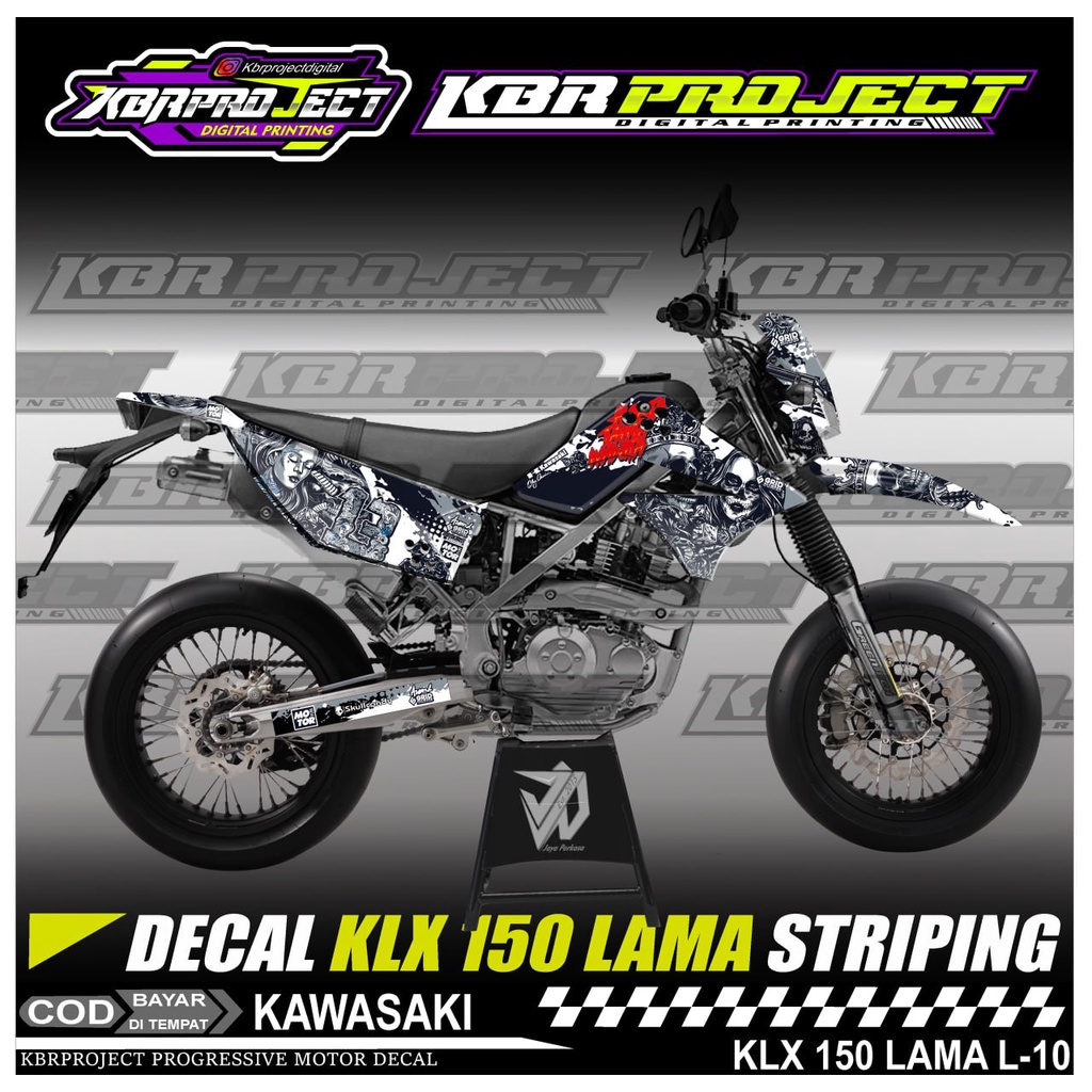 KLX 150 LAMA STIKER MOTOR KEREN DECAL STIKER FULL BODY LIS VARIASI KLX 150 LAMA STIKER MOTOR KAWASAK