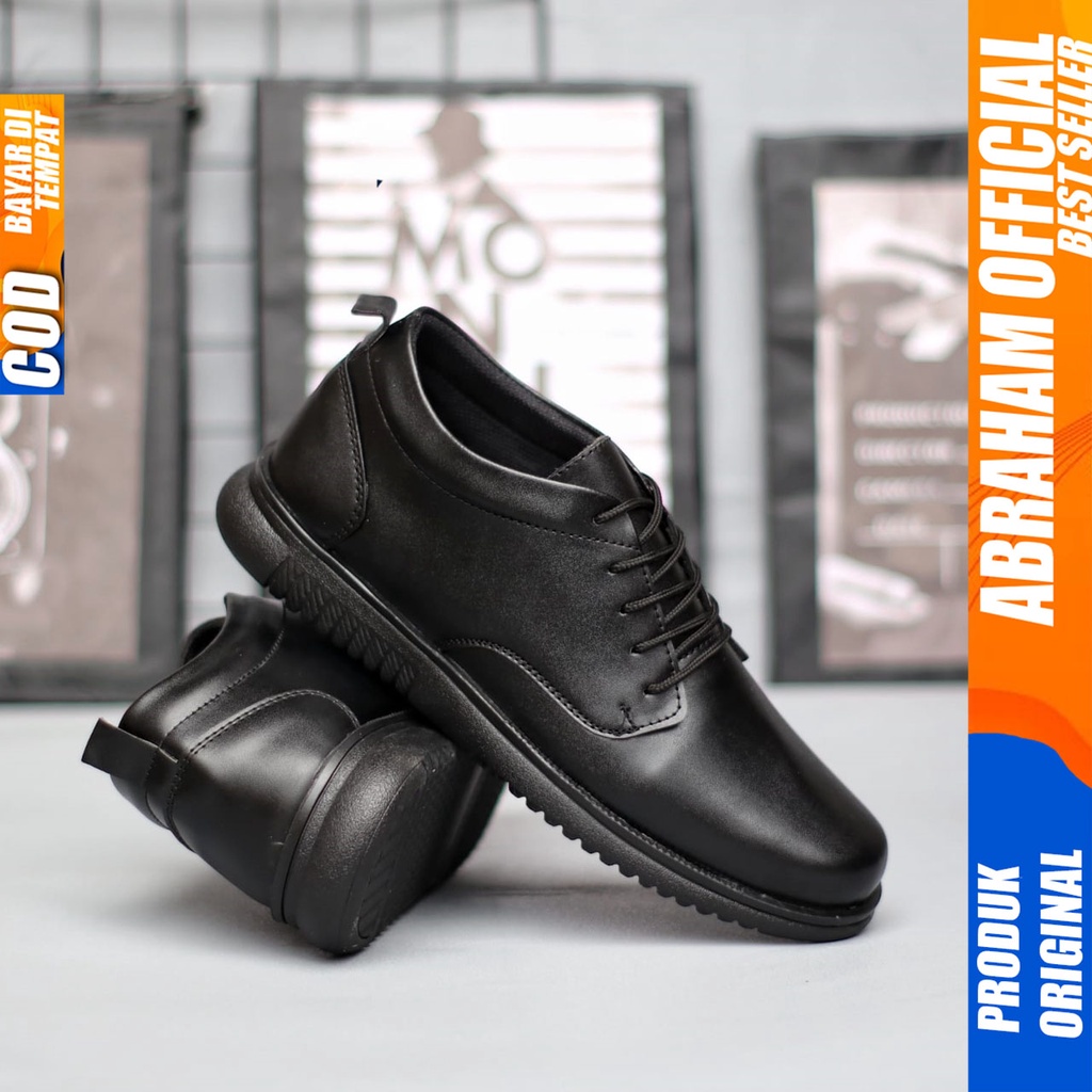 ABRAHAM Sepatu Formal Docmart Pantofel Hitam Pria