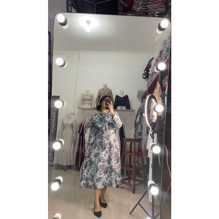 BEFAST - ZFS OOTD DRESS WANITA SYANAF / IBUKI SHAKILA PATTERN DRESS / Outfit Wanita Pesta/Kondangan / Dress Maxy Ala Style Korean / LongDress Wanita Keluaran terbaru / Fashion Wanita Modis / Dress Formal Lengan Panjang