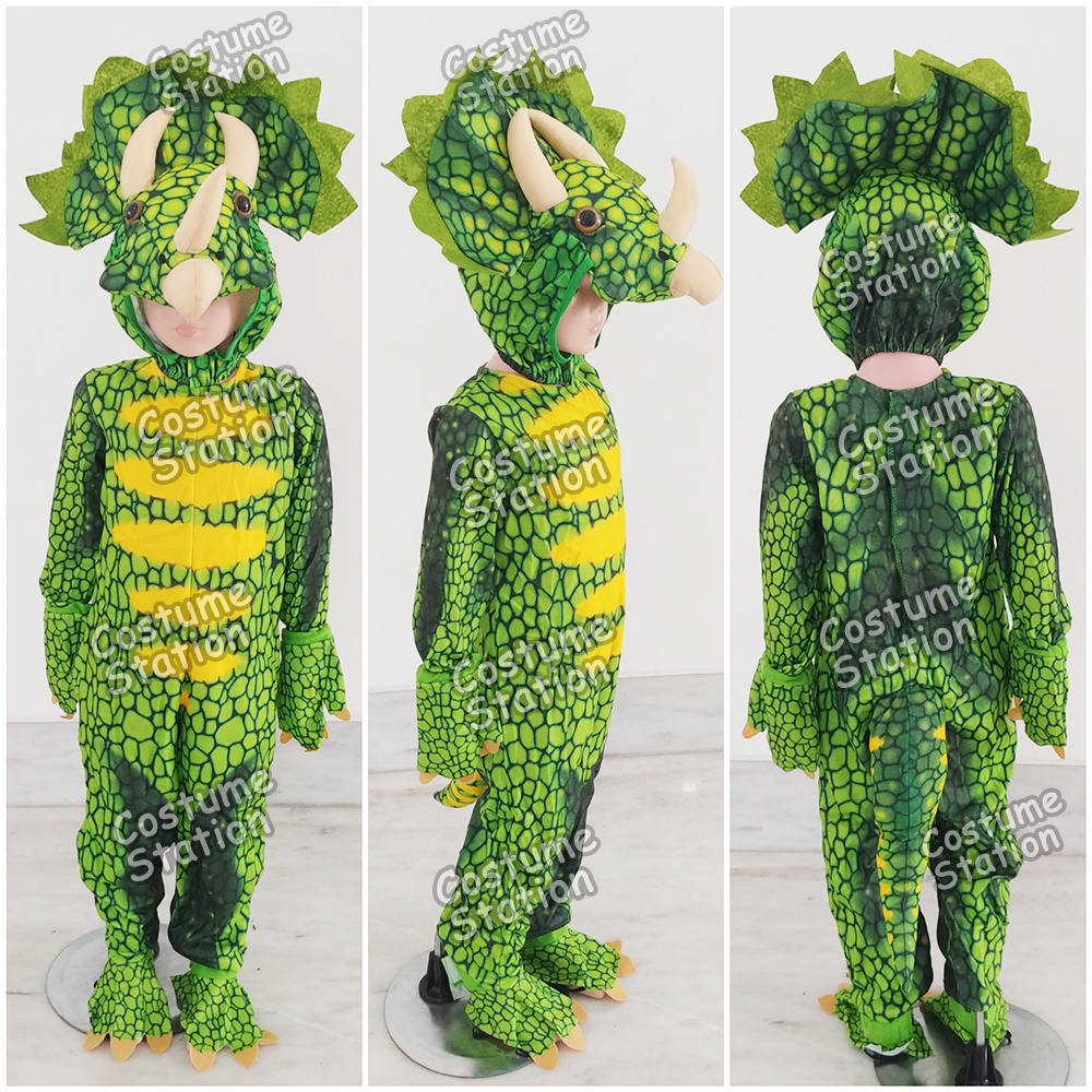 Kostum Dinosaur Triceratops / Costume Dinosaurus Green Dino Triceratops