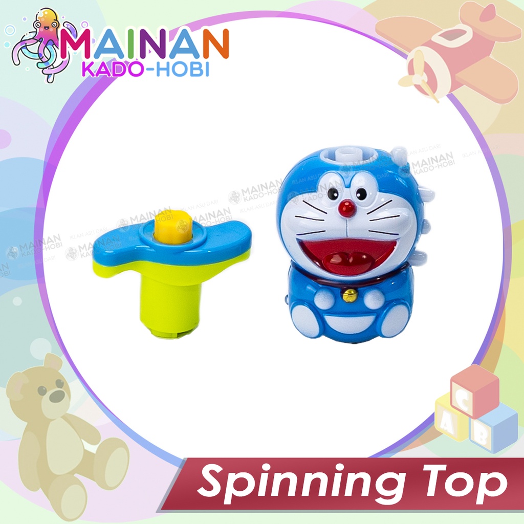 MAINAN ANAK EDUKASI SPINNING TOP PUTAR GANGSING LED DORAEMON