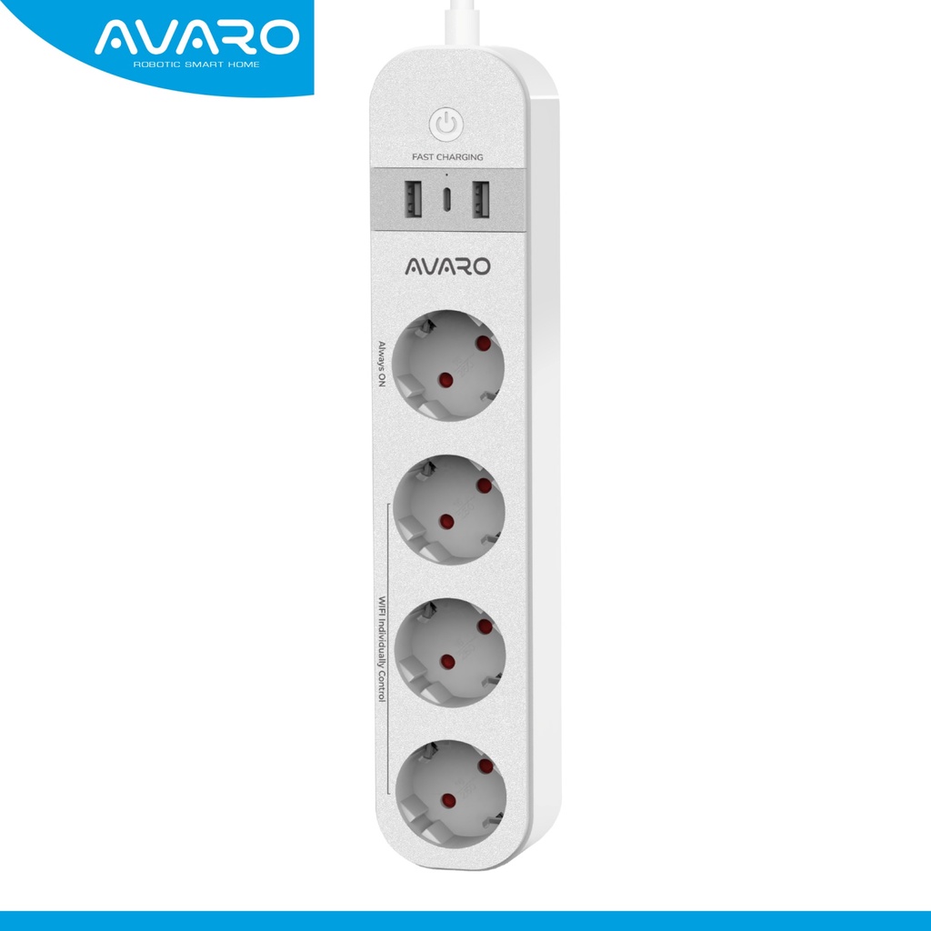 AVARO Smart Extention Power Strip Stop Kontak Wifi IoT Smart Home