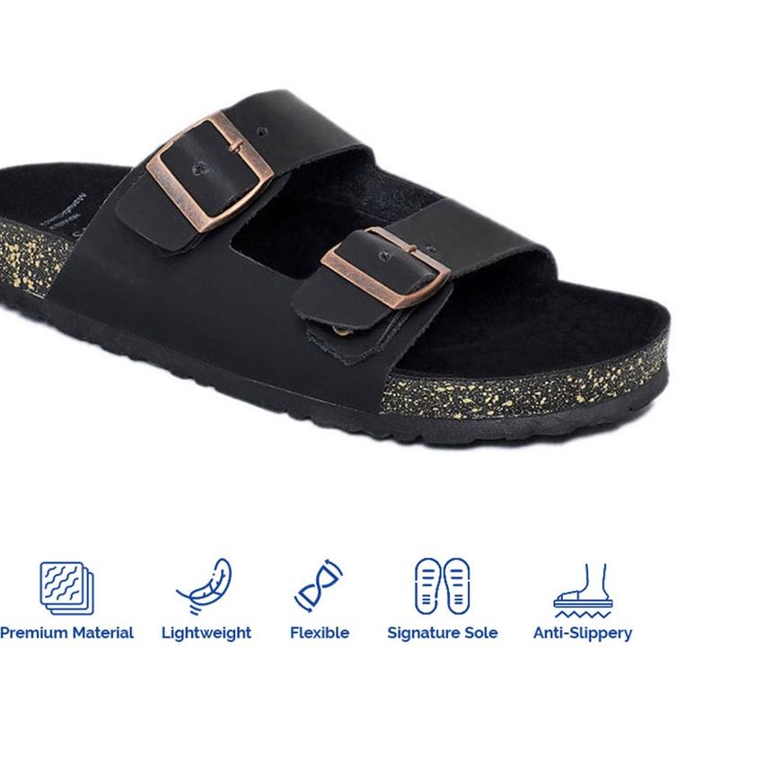✪ Sandal Jepit Pria Footstep Footwear – Octa Black ◊