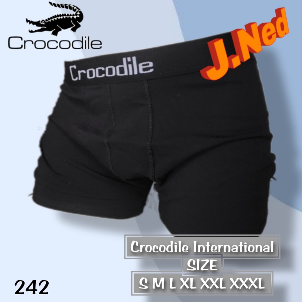 J242D - HARGA 1BOX ISI 2 PCS BOXER PRIA CROCODILE SIZE S - XL