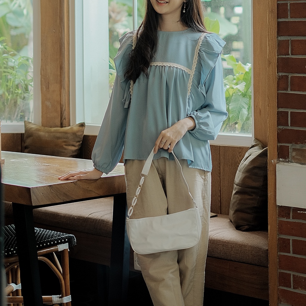 Fiora Blouse Blue - Haraskirt Madebyhara