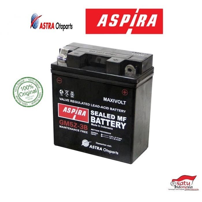 Aki kering motor aspira gm5z-3b mf grand supra mio vega zr jupiter ori ORIGINAL