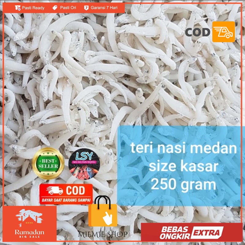 

teri nasi medan super/ tn putih/ size jumbo 250gr
