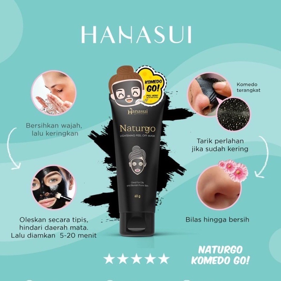 Hanasui Naturgo Lightening Peel Off Mask 60gr BPOM