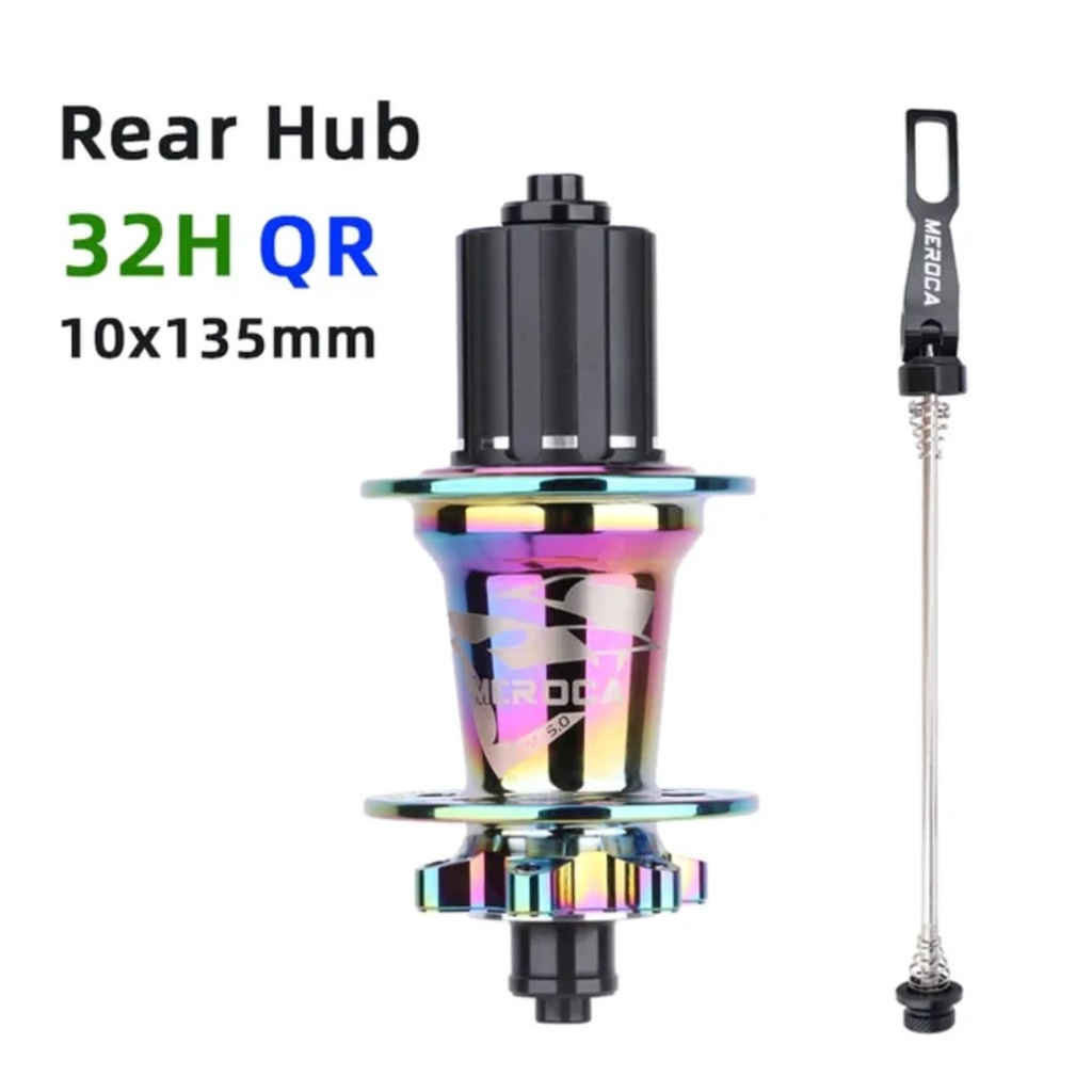Meroca Hub Freehub QR Quick Release Hub Sepeda 5+2 Bearing 6 Pawl 32 Hole Colorful