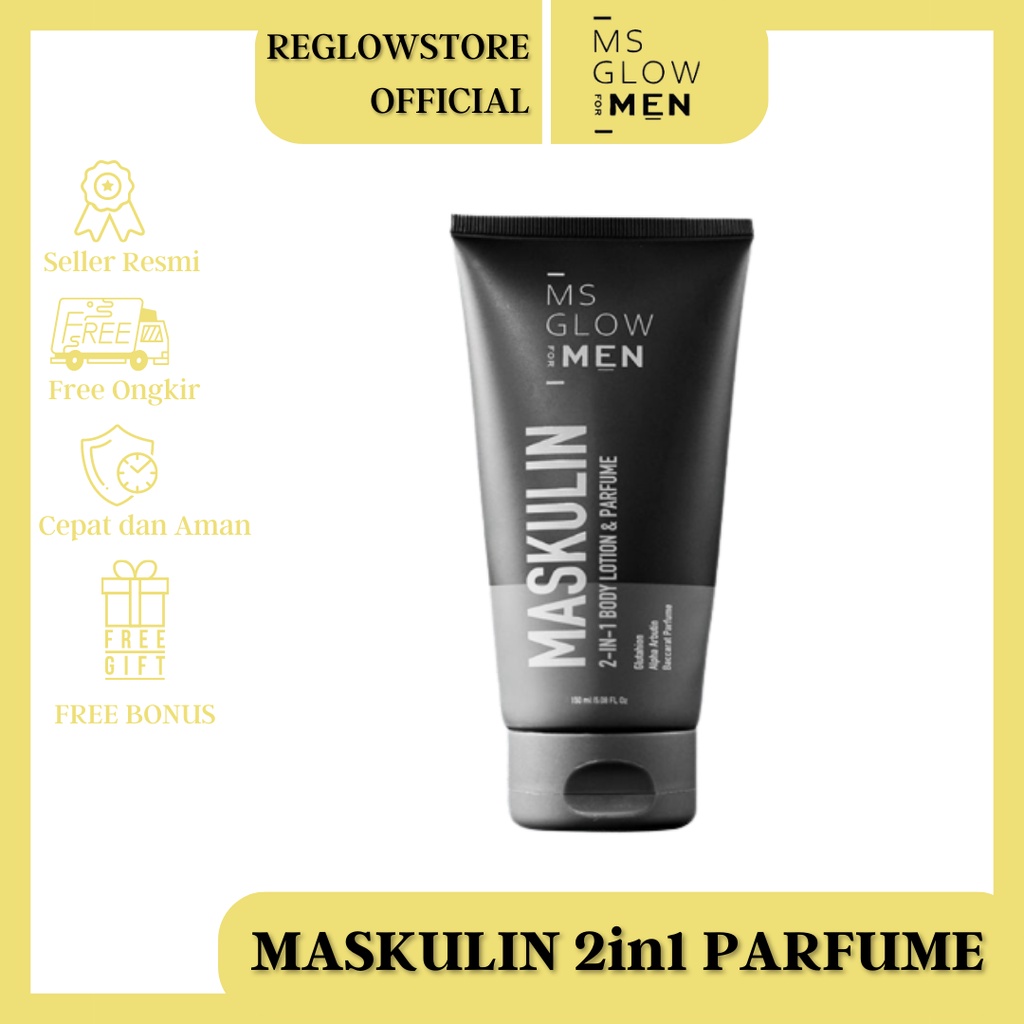 MS GLOW FOR MEN MASKULIN 2IN1 BODY LOTION & PARFUME - MS GLOWMEN ORI / MS GLOW FOR MEN MASKULIN 2IN1