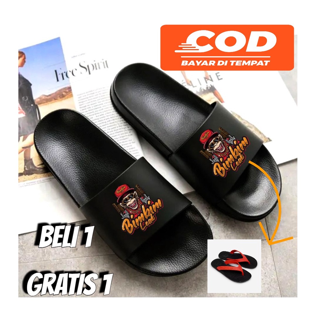 BELI 1 GRATIS 1 Sandal selop karet Sandal japit karet KETZO MAX Trendy