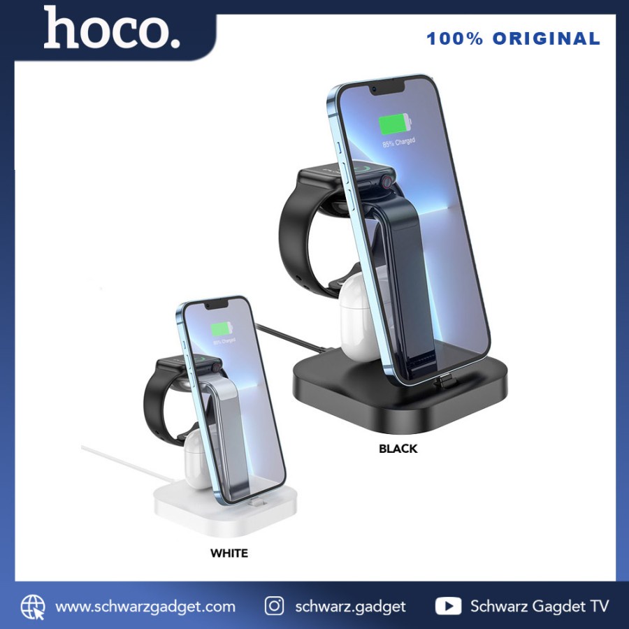 Hoco 3 in 1 Wireless Charging Dock iPhone Apple Watch Airpods Original