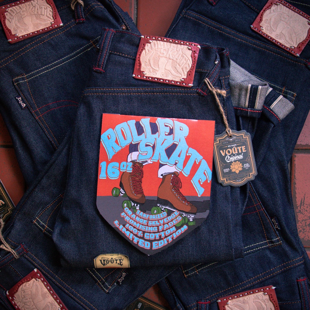Voute Denim - Roller Skate Jeans 16oz Sanforized Selvedge Heavy Weight Raw Denim Deep Blue Indigo Je