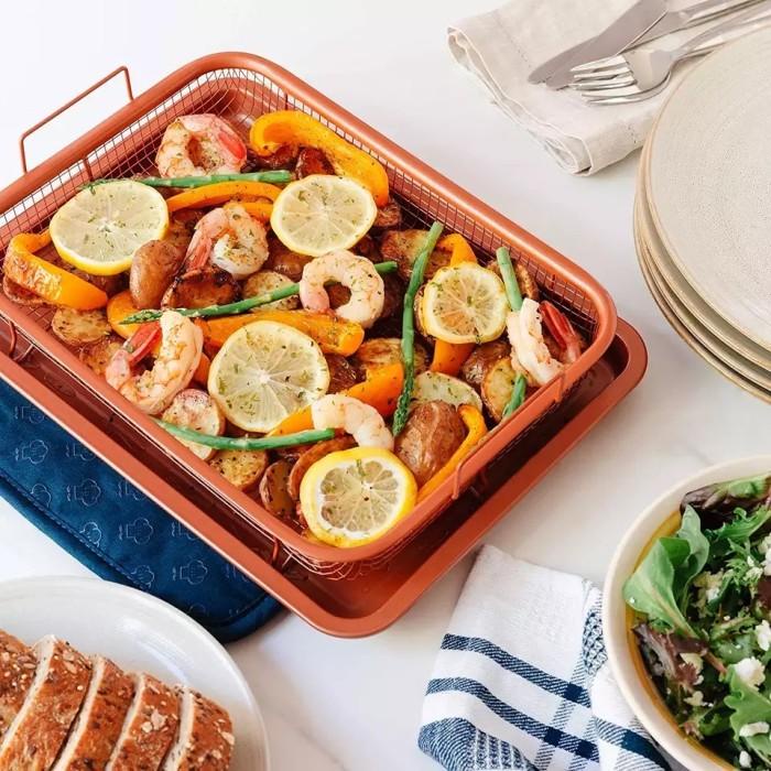 Nampan Pemanggang Cooper Crisper Tray Oven Tray Peniris Minyak