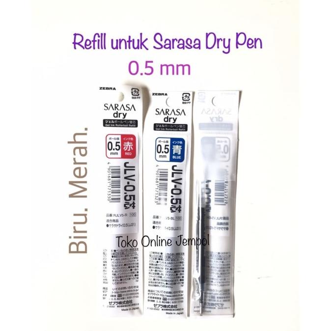 

ATK0816SR refill JLV 0.5mm SARASA DRY PEN isi ulang zebra pena RJLV5