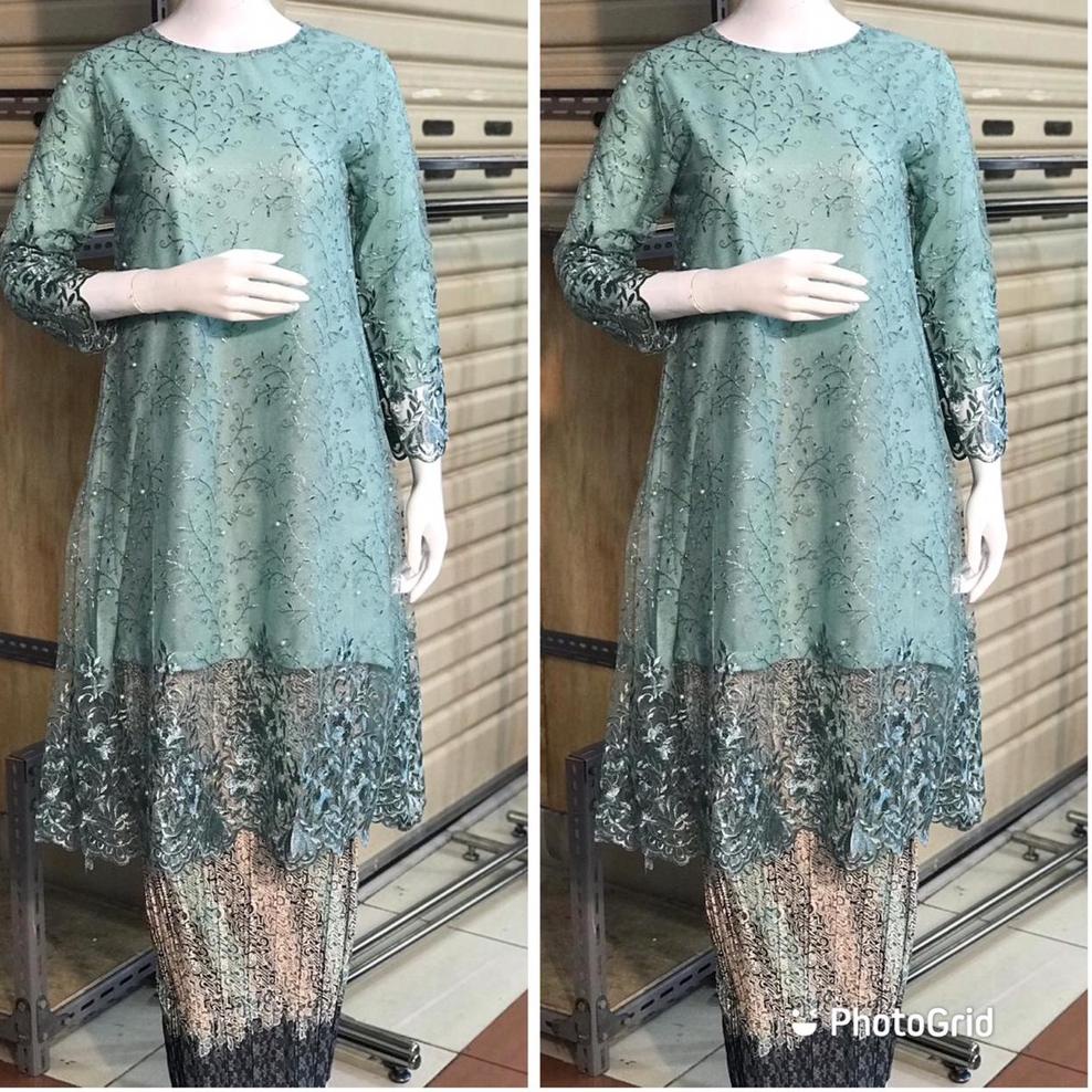 TERBARU Set Kebaya Tunik Bordir-Kebaya Bordir-Kebaya Tulle Bordir-Kebaya Wisuda