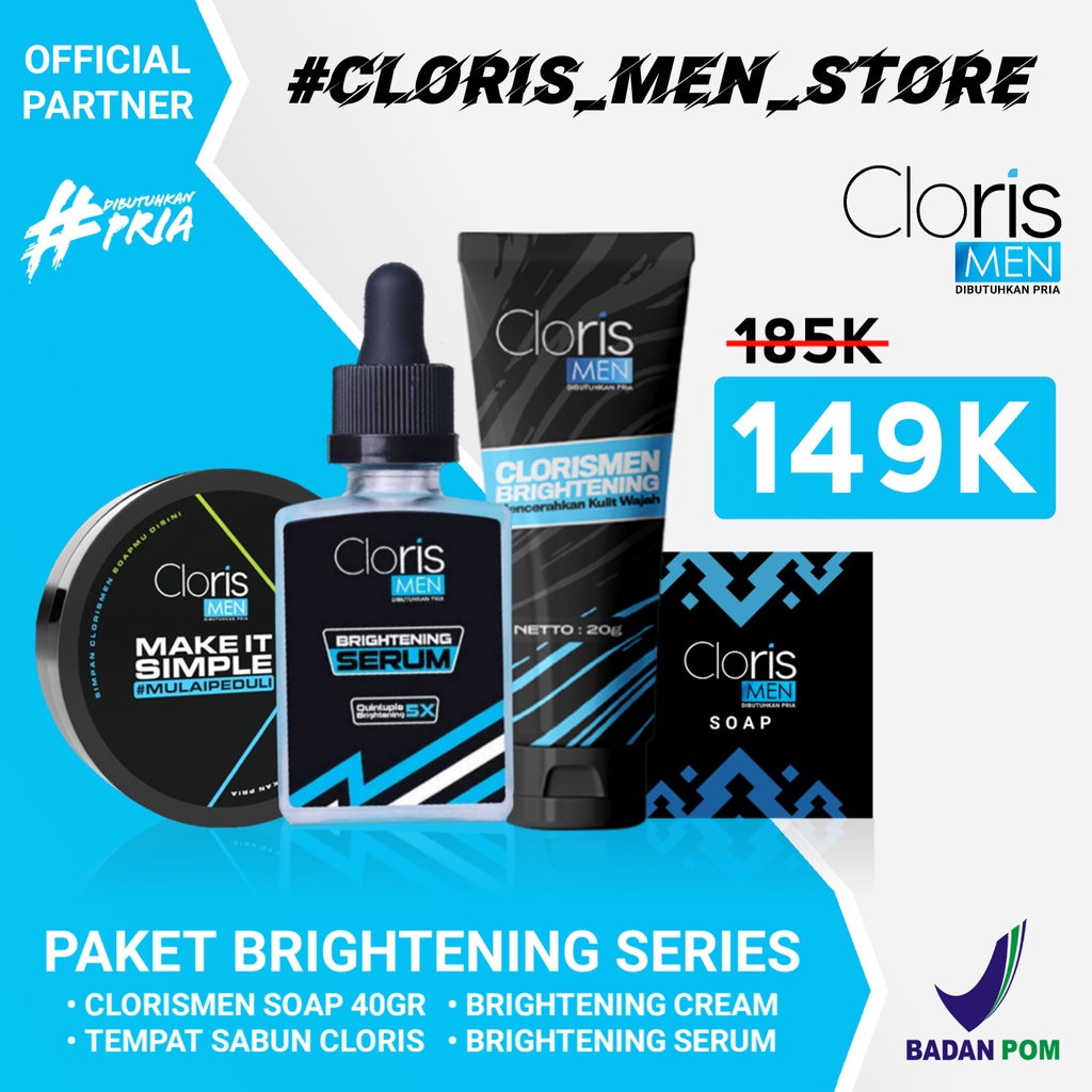 Clorismen PAKET BRIGHTENING SERIES Skincare Pencerah Wajah Kusam Pemutih Wajah Pria Glowing Ampuh Bpom Original