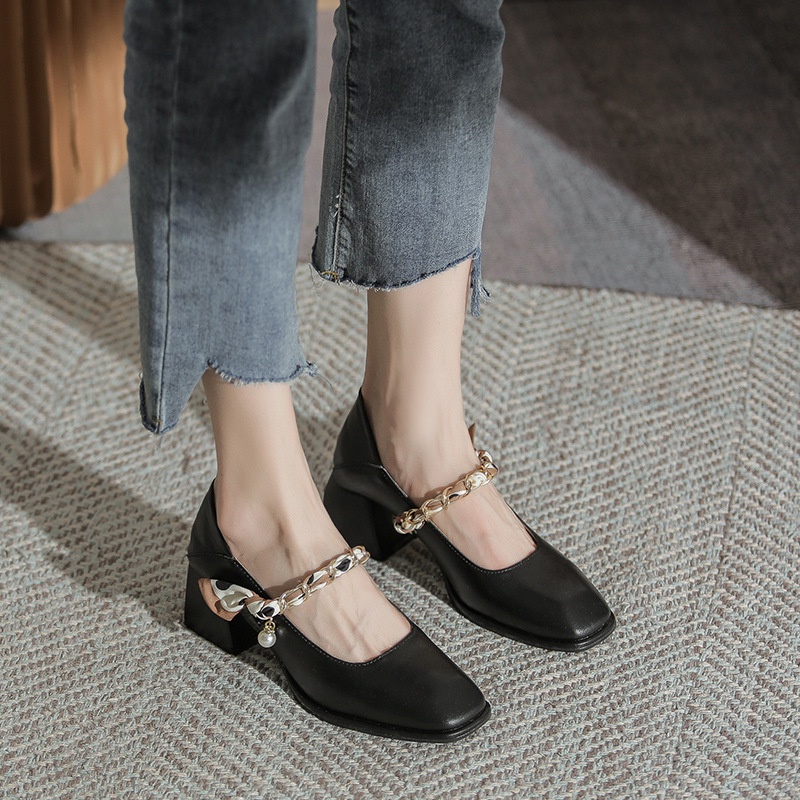 FD Mules Heels 6cm Sepatu Heels Kasual Wanita Loafers Shoes Korean Style KI-060