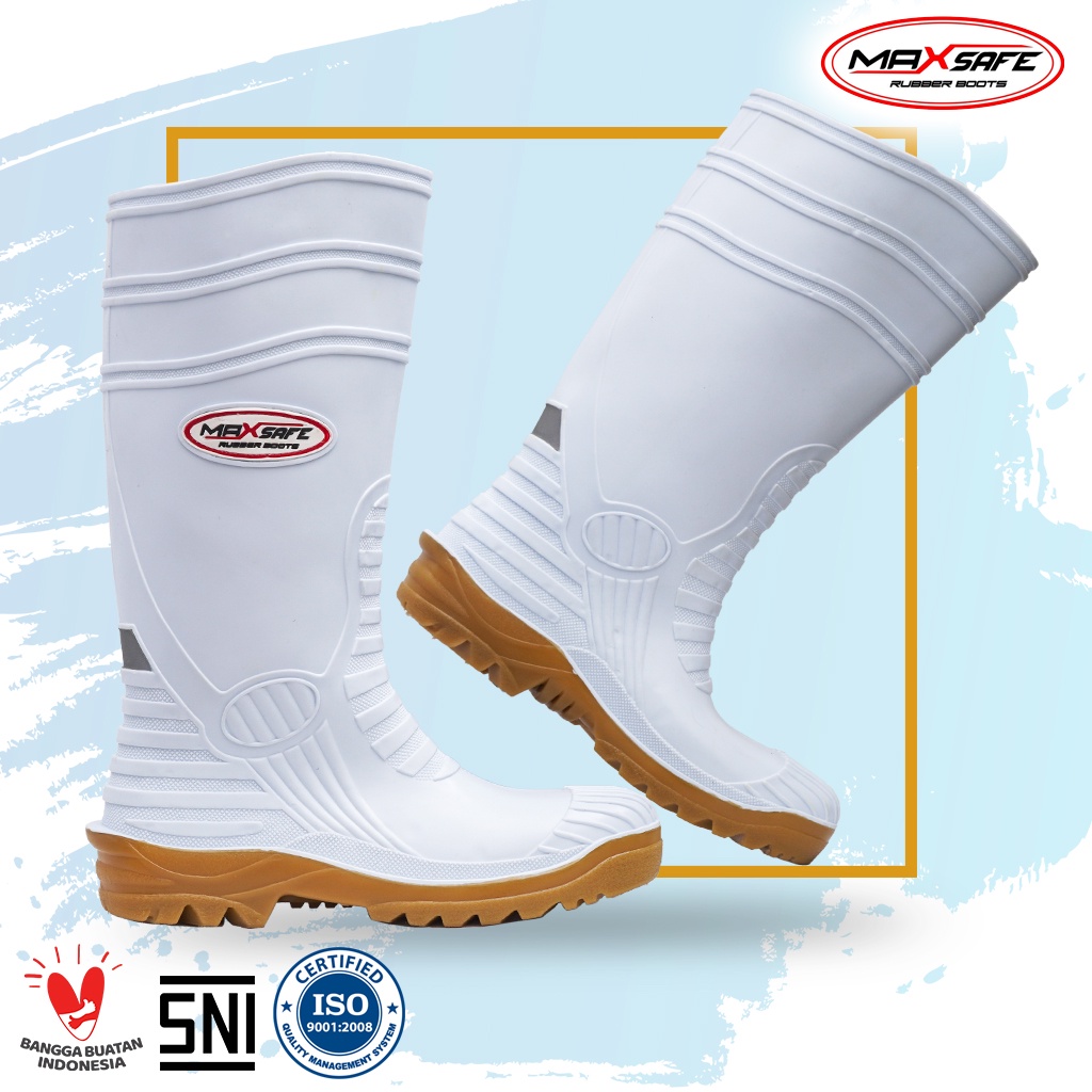 Sepatu Boot Safety Toyobo &amp; MaxSafe Putih