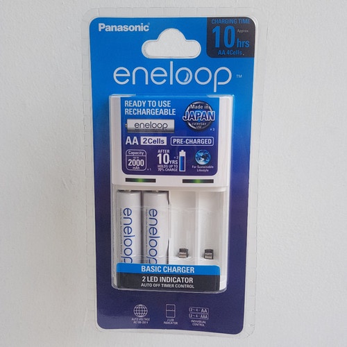 Panasonic Basic Charger + eneloop AA 2000mAh 2pcs - 2100Cycle