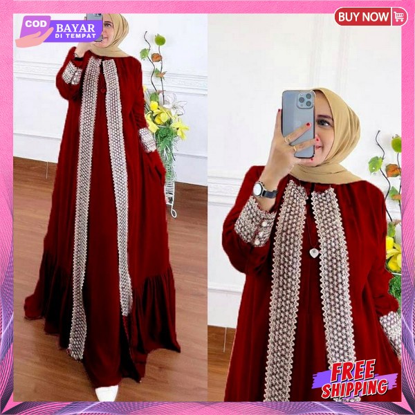 Gamia Ibu2 Kondangan Gamos Simpel Elegan Pakaian Wanita Muslim Baju Gamis Model Terbaru Gmis Syar'I 