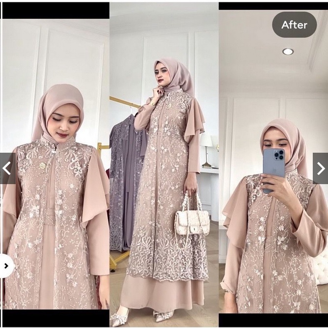 GEORGINA DRESS 3IN1 / MAXI DRESS WANITA MUSLIM / PAKAIAN WANITA HIJAB / DRESS TERBARU 2023 / MAXI PESTA KONDANGAN