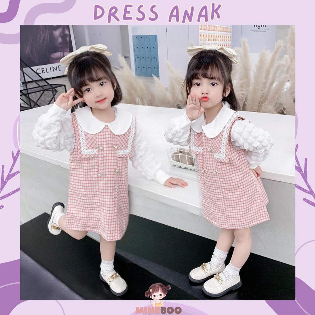 mineboo - DRESS BECCA PEARLS EBV Baju Dress Anak Perempuan Import Bayi Perempuan Gaun Rok Pakaian anak