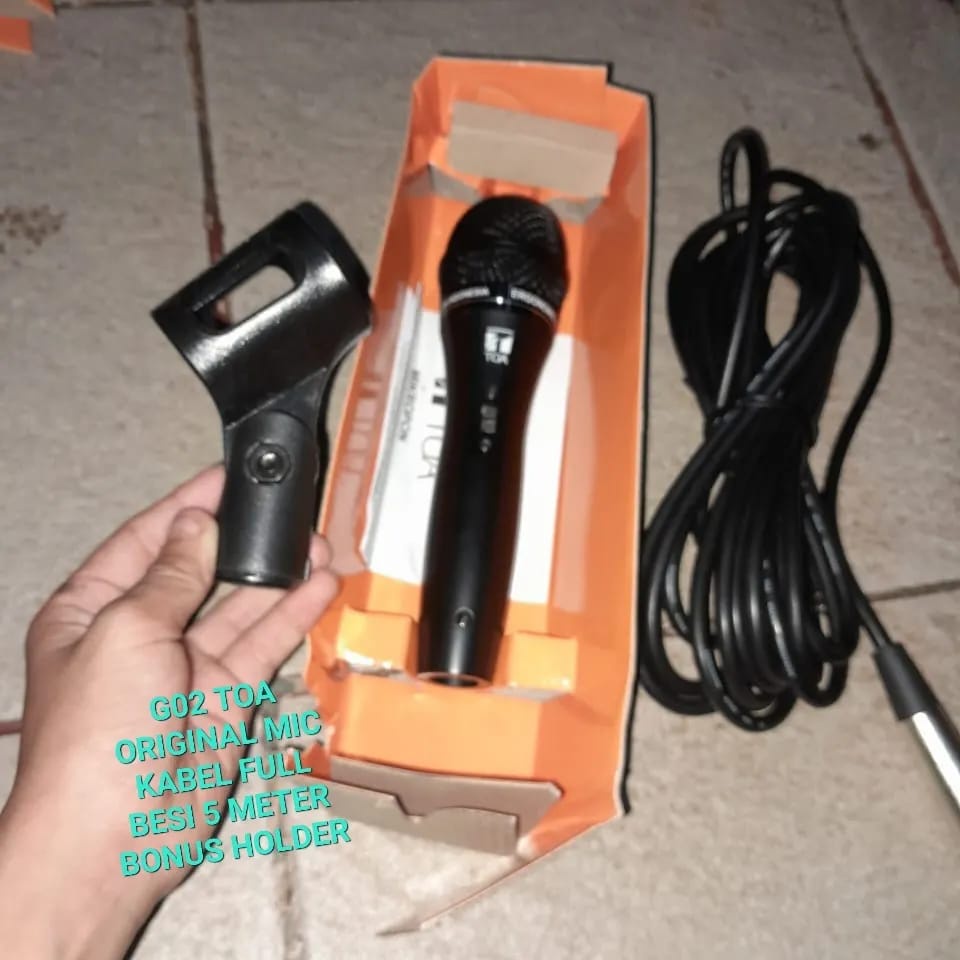 G02 ORIGINAL TOA MIC KABEL 5 METER FULL BESI KARAOKE LEGENDARY DYNAMIC MIKROPON MIK MICROPHONE MIKRO