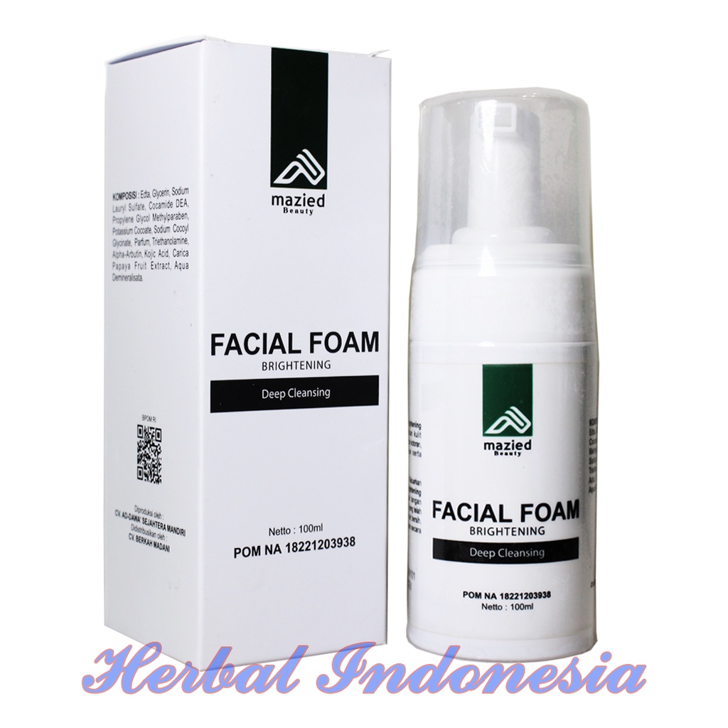 MAZIED - FACIAL FOAM BRIGHTENING DEEP CLEANSING 100ML - SABUN PEMBERSIH MUKA - PENCERAH