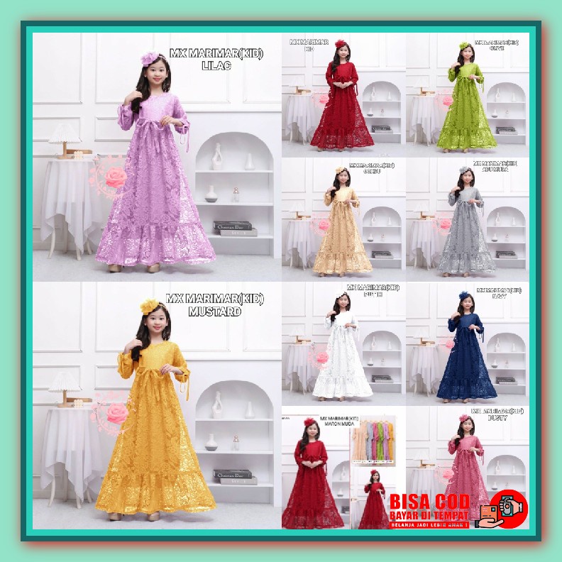 Gamis Anak Perempuan Terbaru 2023 Gaun Panjang 2022 Ootd Remaja Dres Tanggung Lebaran Kekinian Mewah