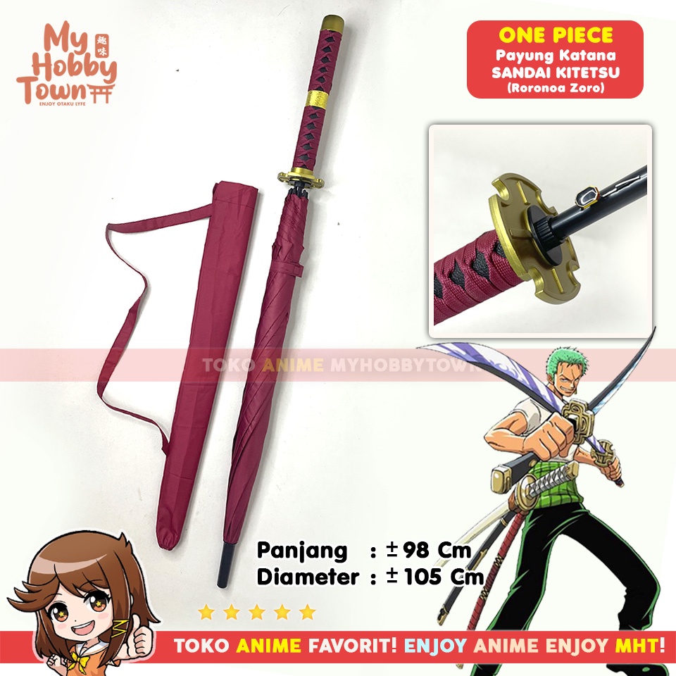 Payung Katana Anime Pedang One Piece Roronoa Zoro : Sandai Kitetsu