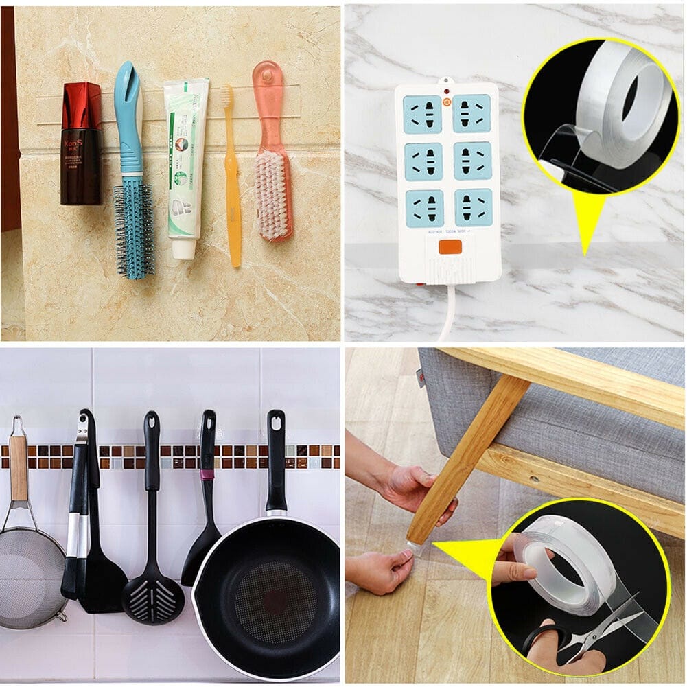 COD GP Nano Tape Ivy Grip Tape Isolasi 2 Sisi Solatip Double Tape Kuat / Double Tape Nano Bening Transparan 1M 3M 5M / DOUBLE TAPE AJAIB ISOLASI BENING