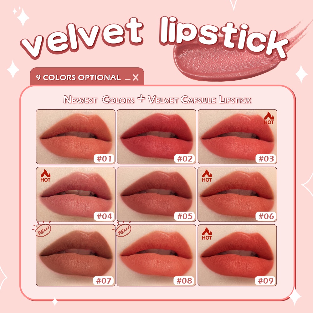 SANIYE  BPOM 9 Warna Velvet Lipstik Matte