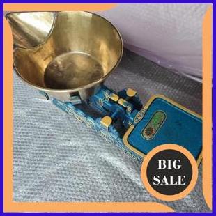 

timbangan meja duduk kodok 10 KG RAJA dan SSS set bandul kuningan asli lama timbangan meja duduk kod