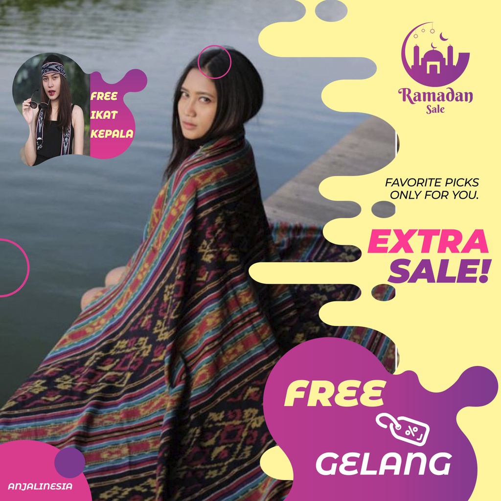 kain tenun ikat blanket etnik lombok original handmade TB152