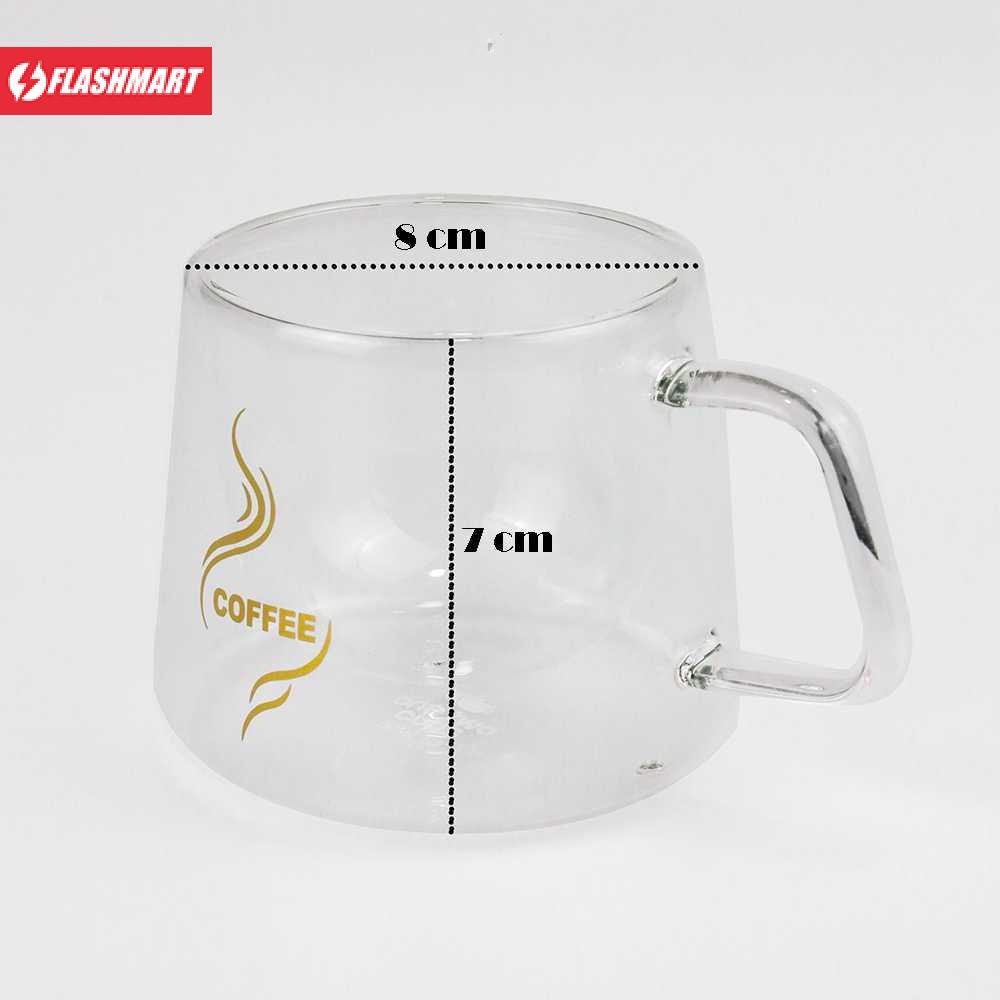 Flashmart Cangkir Kopi Anti Panas Double Wall Glass 200ml - DOME240