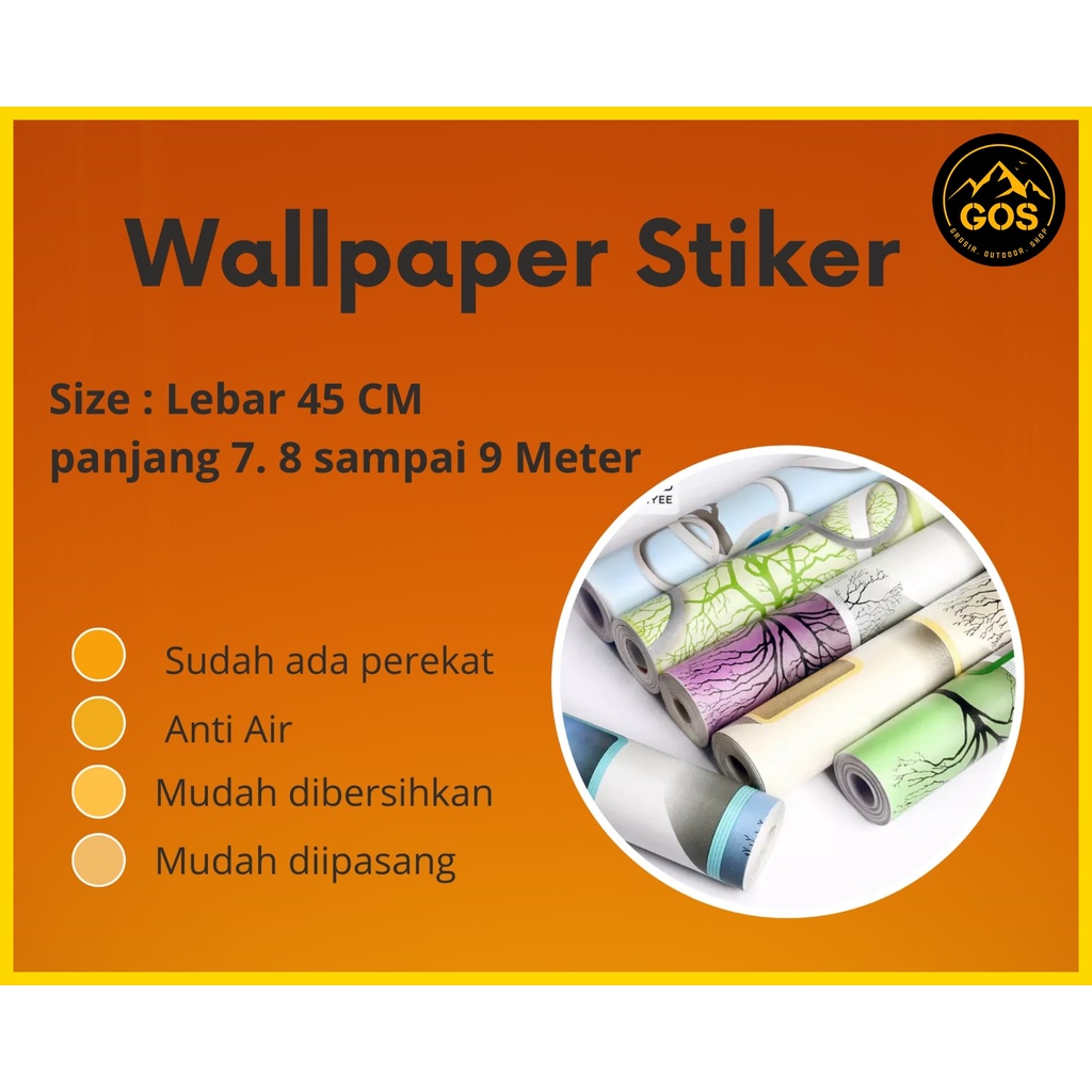 1 KG 1 Roll Wallpaper 10 meter X 45 cm  wallpaper dinding Motif laris minimalis dll Image 2