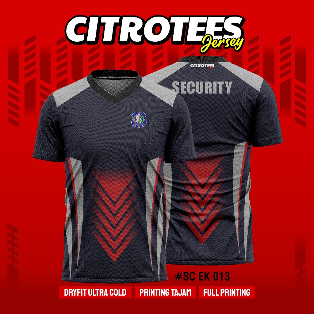 Kaos Jersey Security Terbaru Kaos Security/Satpam Dryfit CITROTES Full Printing 013-016