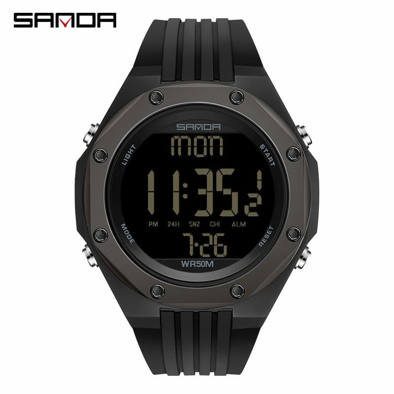 TERVIRAL SANDA 6093 Jam Tangan Pria Wanita Digital EL Backlight Sport Watch Anti Air