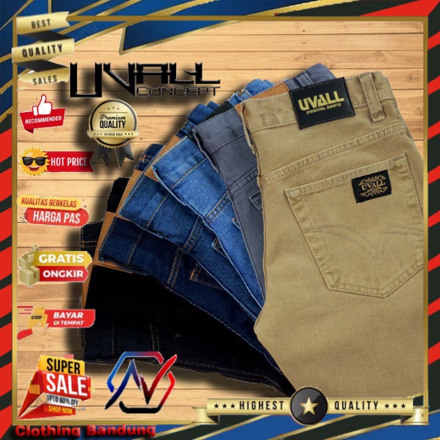 AV - Celana Jeans Standar Regular Cream Pria (28-38)