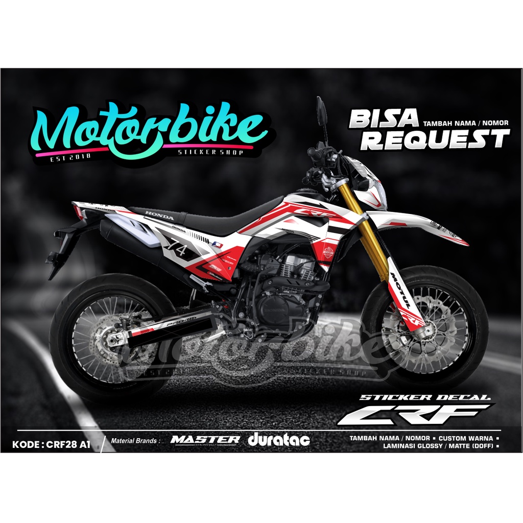Decal CRF 150 L Putih - Stiker Decal Honda CRF 150L Hologram