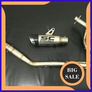 Knalpot SC Project Half Carbon Full System R25 - MT25 - Ninja 250 - Z250 - CBR 250RR Pemasangan Plug
