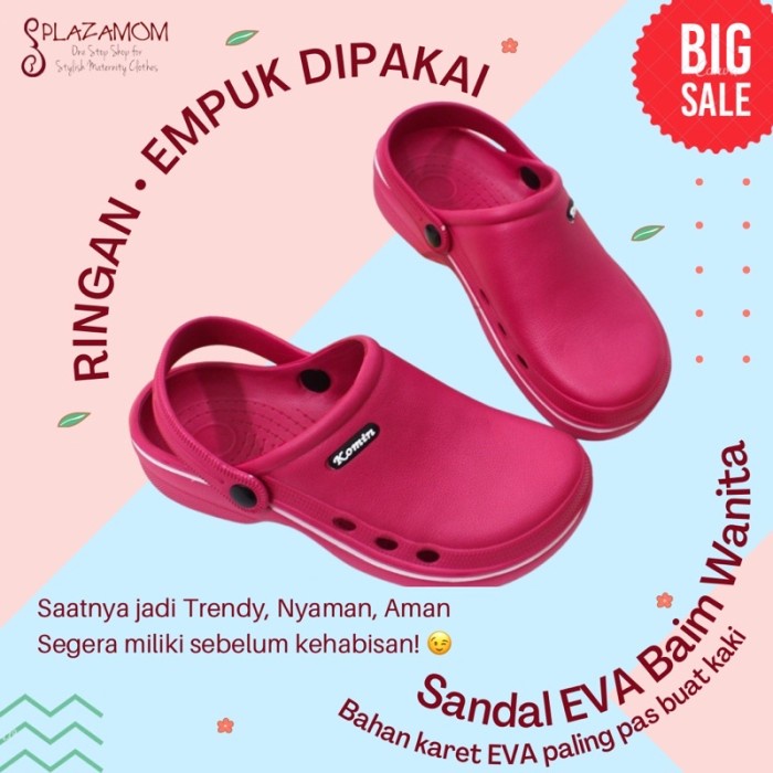 Bestseller Sandal Eva Karet Wanita Dewasa Bakpao Bapao Imut Baim Kodok