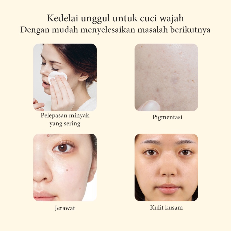 Pembersih Wajah Whitening Moisturizing Face Wash 100g soy milk Clean &amp; clear Facial Wash Daily Pore Deep Action Natural Bright Face Wash