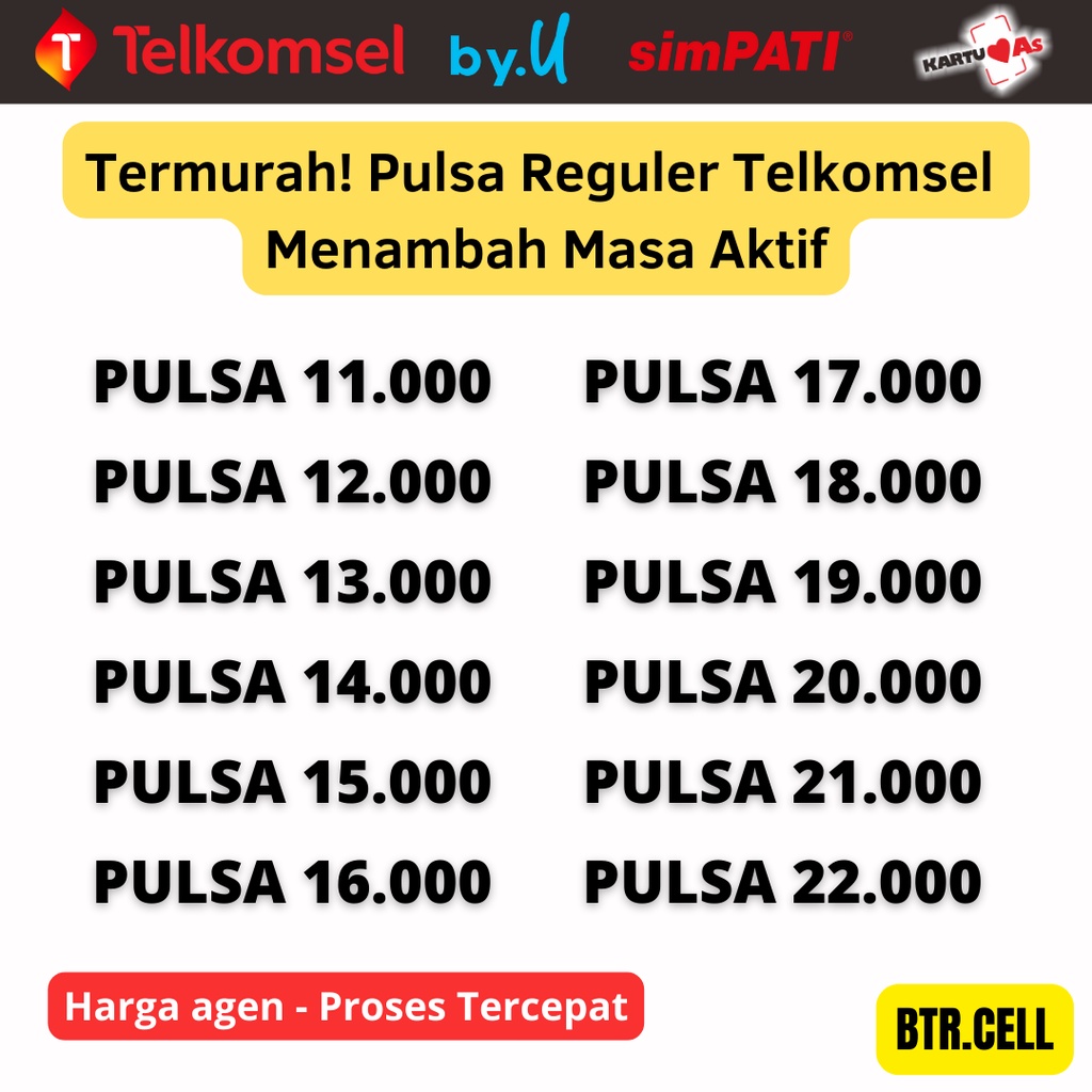 PULSA TELKOMSEL MURAH AS SIMPATI LOOP 11K 12K 13K 14K 15K 16K 17K 18K 19K 20K PROSES CEPAT