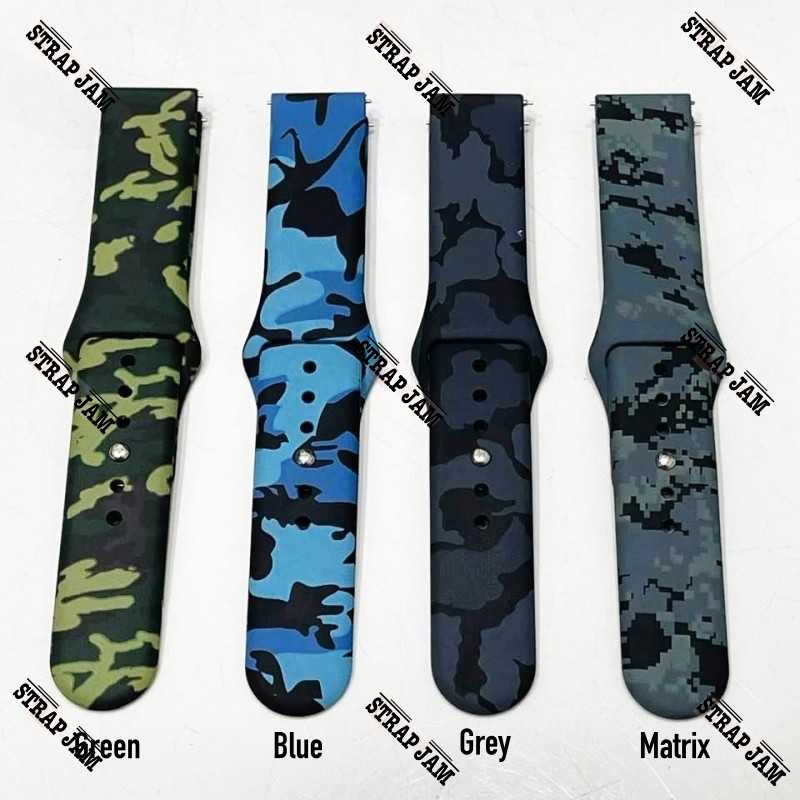 RMY Strap Garmin Vivomove Trend 2023 - Tali Jam Tangan 20mm Silikon Motif Camo